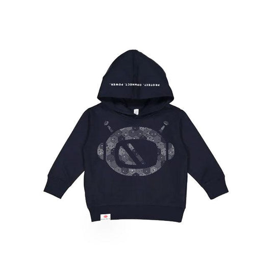 Big Bot, Little Fortress Toddler Hoodie (Straight Fit - Navy)